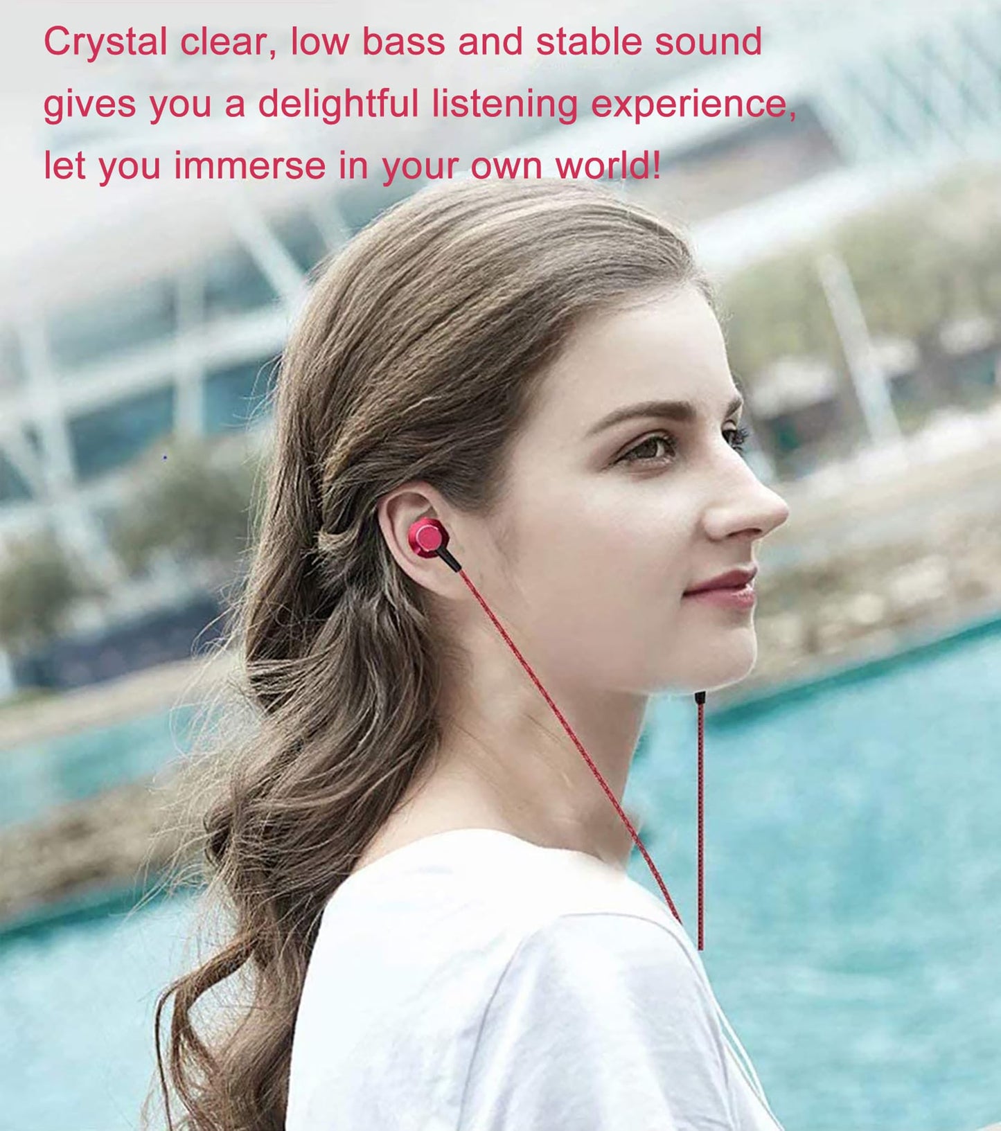 in Ear Headphones, MR01 Comfortable Tangle-Free Stylish Wired in-Ear Earbuds with Microphone, Crystal Clear Sound Noise Isolating Earphones…