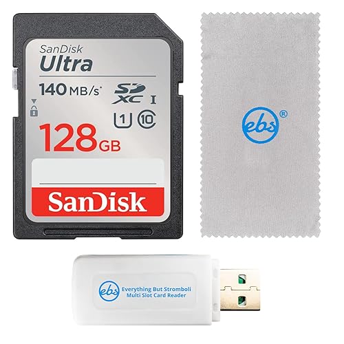 SanDisk 128GB SDXC Ultra Memory Card Works with Canon EOS Rebel T7, Rebel T6, 77D Digital Camera (SDSDUNB-128G-GN6IN) Bundle with Everything But