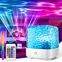 Northern Lights Projector, 2000 mAh Wireless 16 Colors Luminorthe Cube Crystal Lamp with Touch/Remote Control, Rechargeable Ocean Wave Night Light
