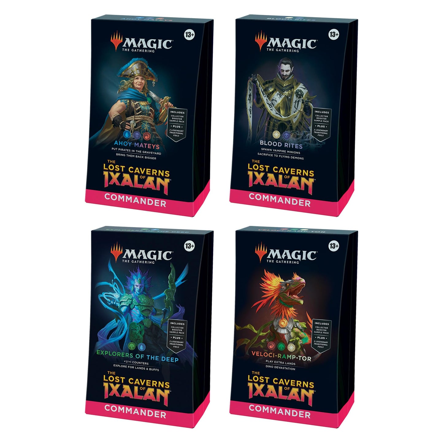 Magic: The Gathering The Lost Caverns of Ixalan Commander Deck Bundle - Includes All 4 Decks (Ahoy Mateys, Blood Rites, Explorers of The Deep,…