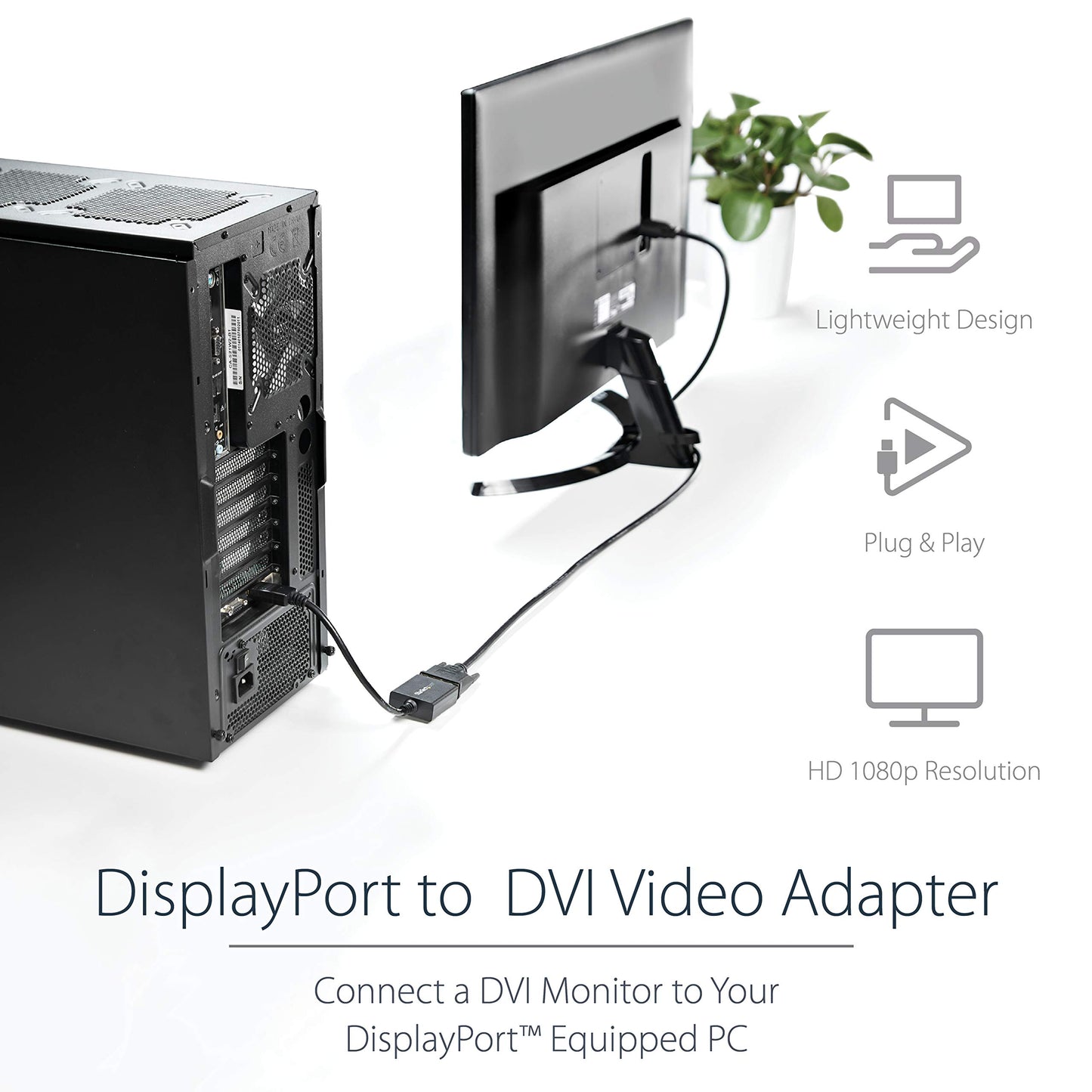 Displayport To Dvi Adapter M/F Dp To Dvi Converter 1920x1200 1080p