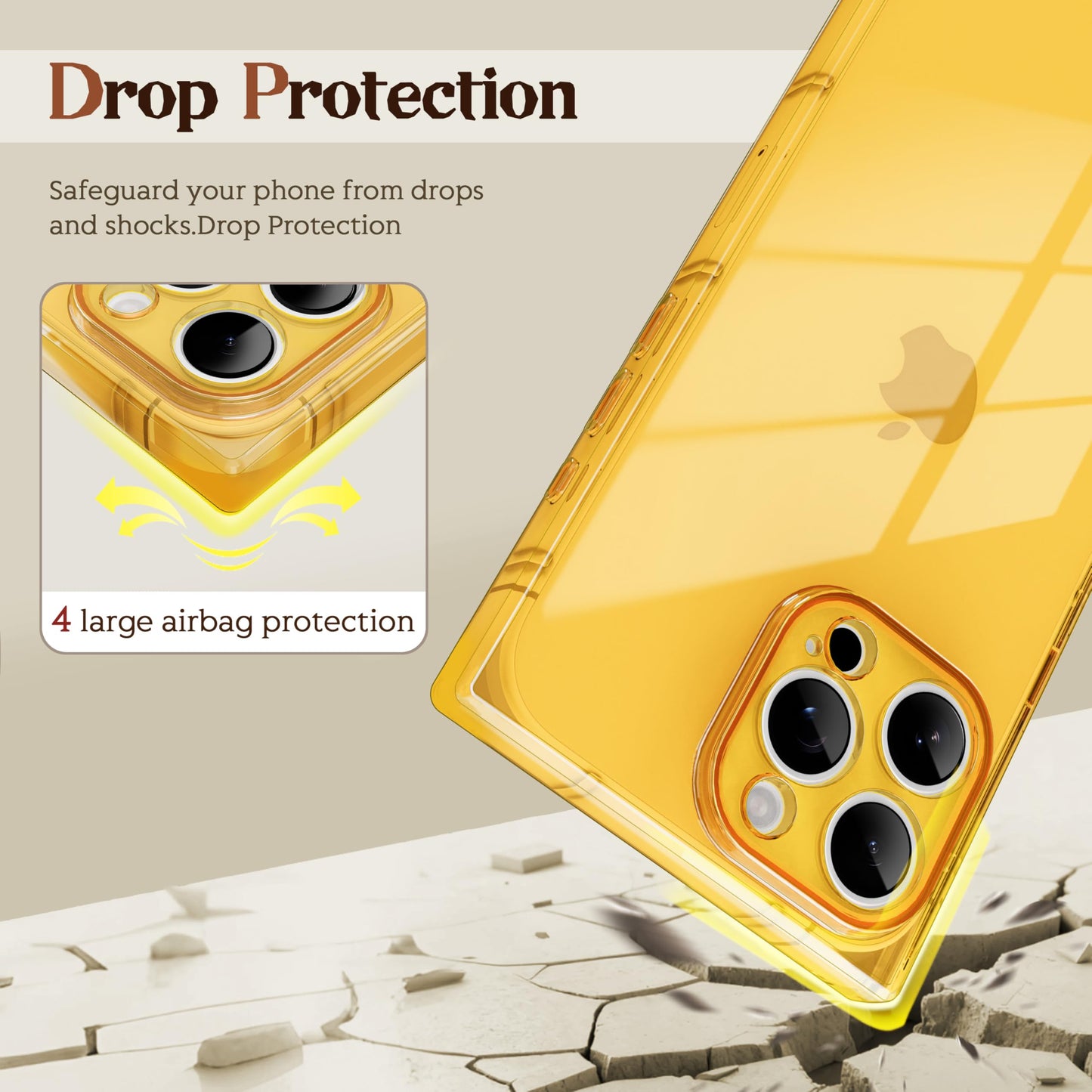 IAIYOXI Rectangle Case Compatible for iPhone 17 Pro Max, Full Camera Protection & Reinforced Corners TPU Cushion Clear Cover, Shockproof Silicone