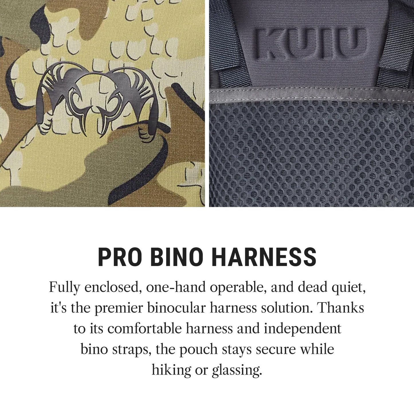 KUIU PRO Bino Harness - Waterproof, Adjustable, One-Hand Lid, Custom Foam Shims, Hydration Rig Compatible Binocular Harness