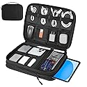 Dadanism Electronics Travel Organizer Case, Double Layers Cord Organizer Travel All-in-One Storage Bag for Cable, Cord, iPad, Chargers, fits 9-11''