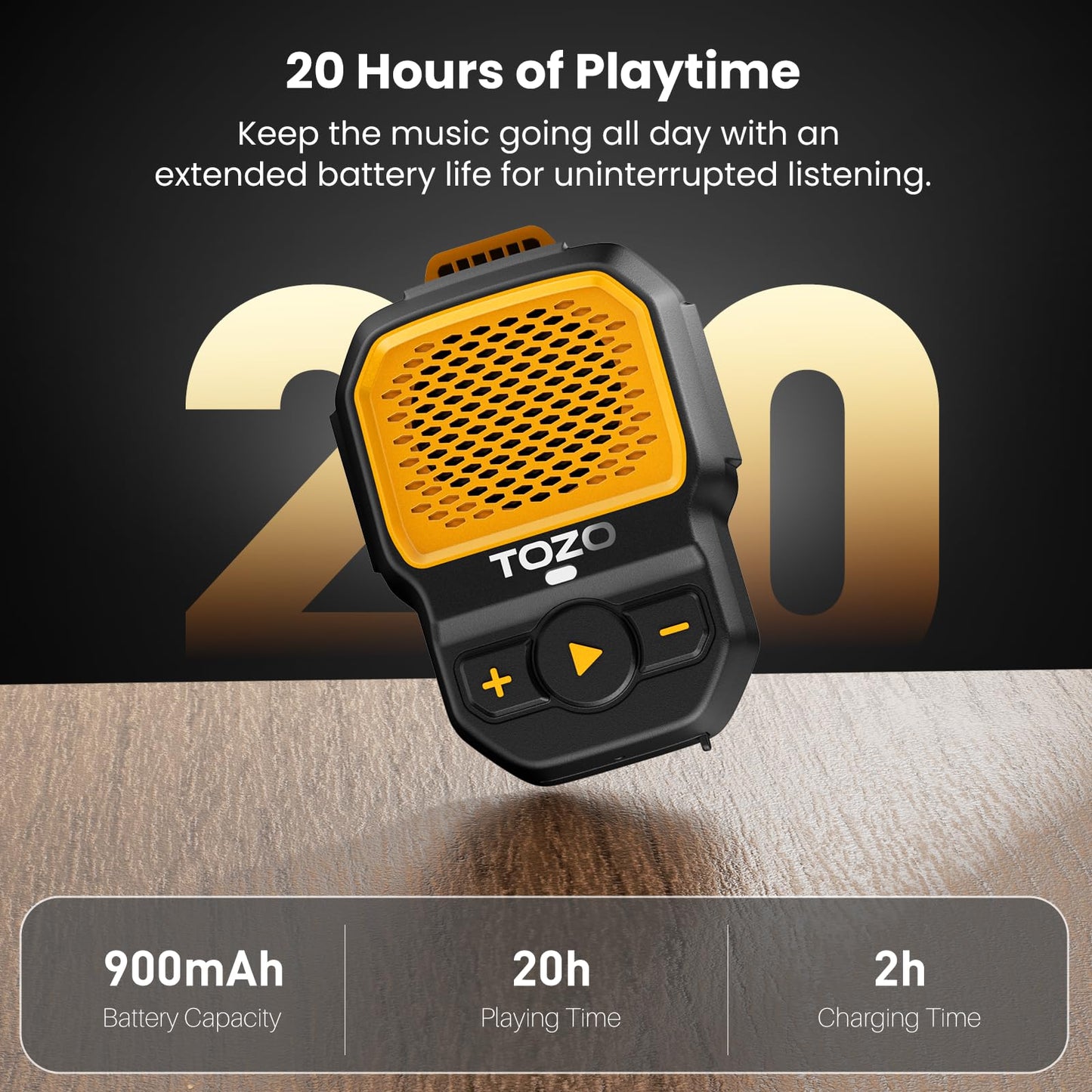 TOZO PM1 AI Smart Speaker with AI Assistants, Wearable Speaker for Hands-Free, 20 Hour Playtime Clip-On Wireless Portable Bluetooth Speaker Built-in