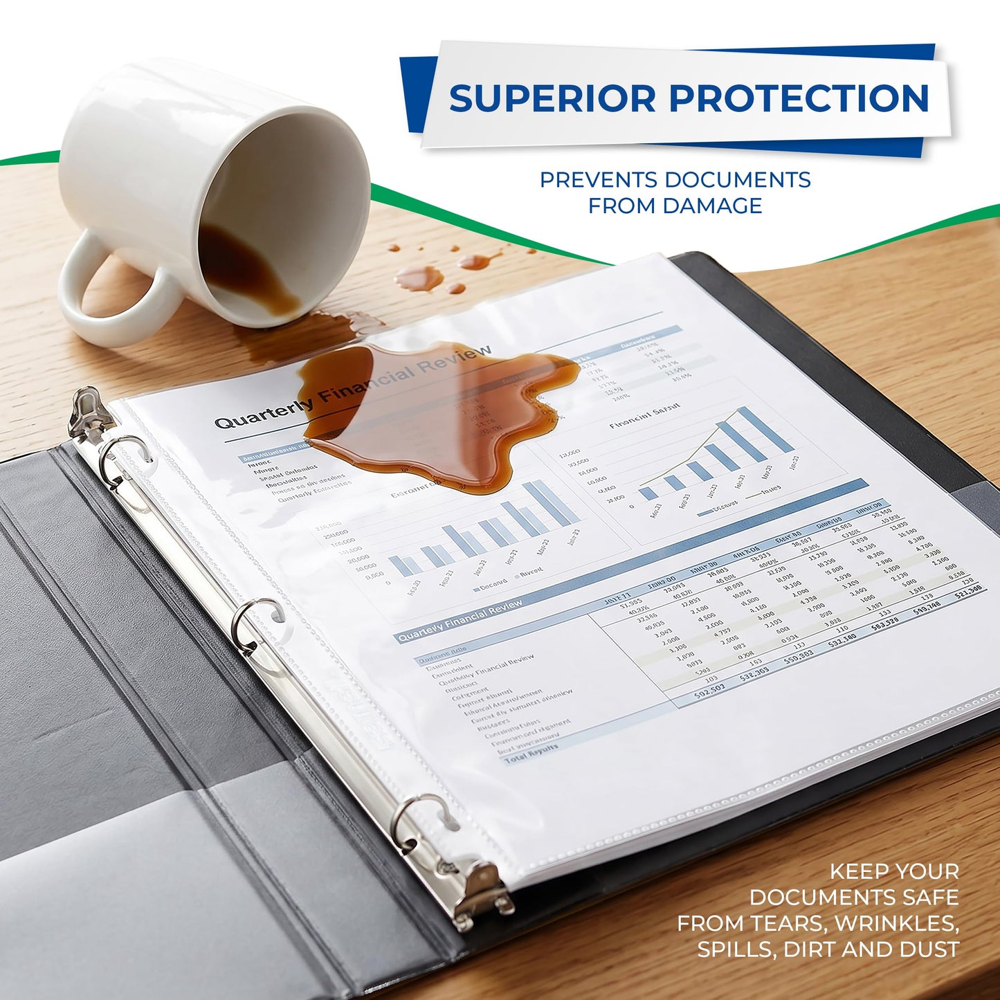 Samsill 200 Pack Sheet Protectors, 8.5x11 Inch Page Protectors for 3 Ring Binder, Standard Weight, Non-Glare Protector, Letter Size, Top Loading, Acid
