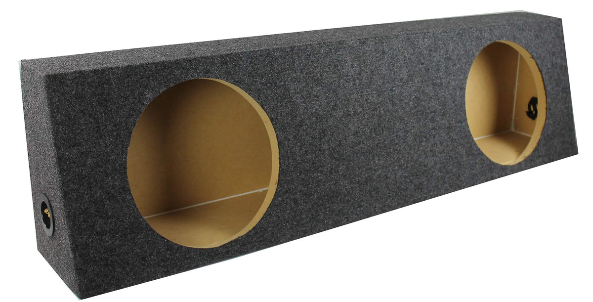 Q Power 2 Hole 12 Inch Subwoofer Enclosure for GMC & Chevy Single Cab Truck, Slim Sealed Behind Seat Subwoofer Box for Vehicle Sound System