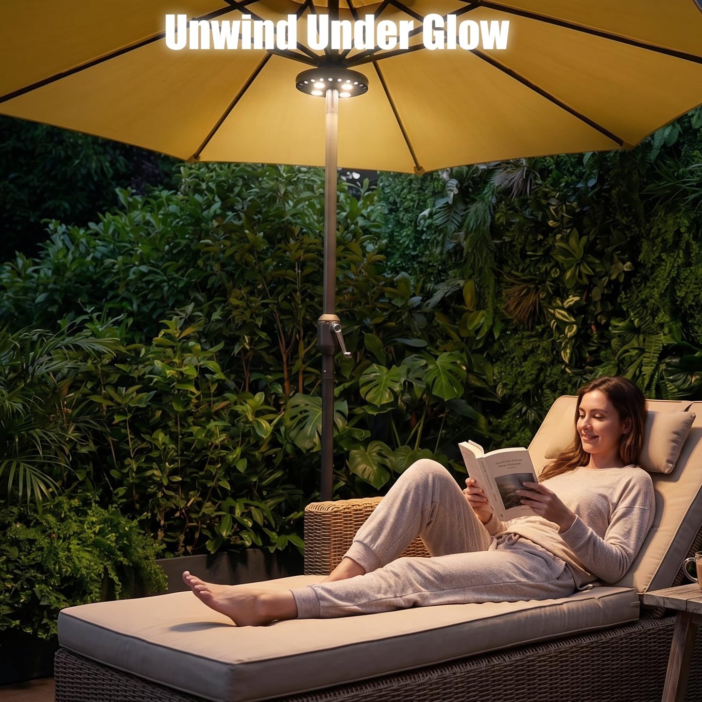 OYOCO Patio Umbrella Light 3 Brightness Modes Cordless,with 28 Cool White LEDs-4 * AA Battery Operated Umbrella Lights,Fits 1.15"-2" Umbrella