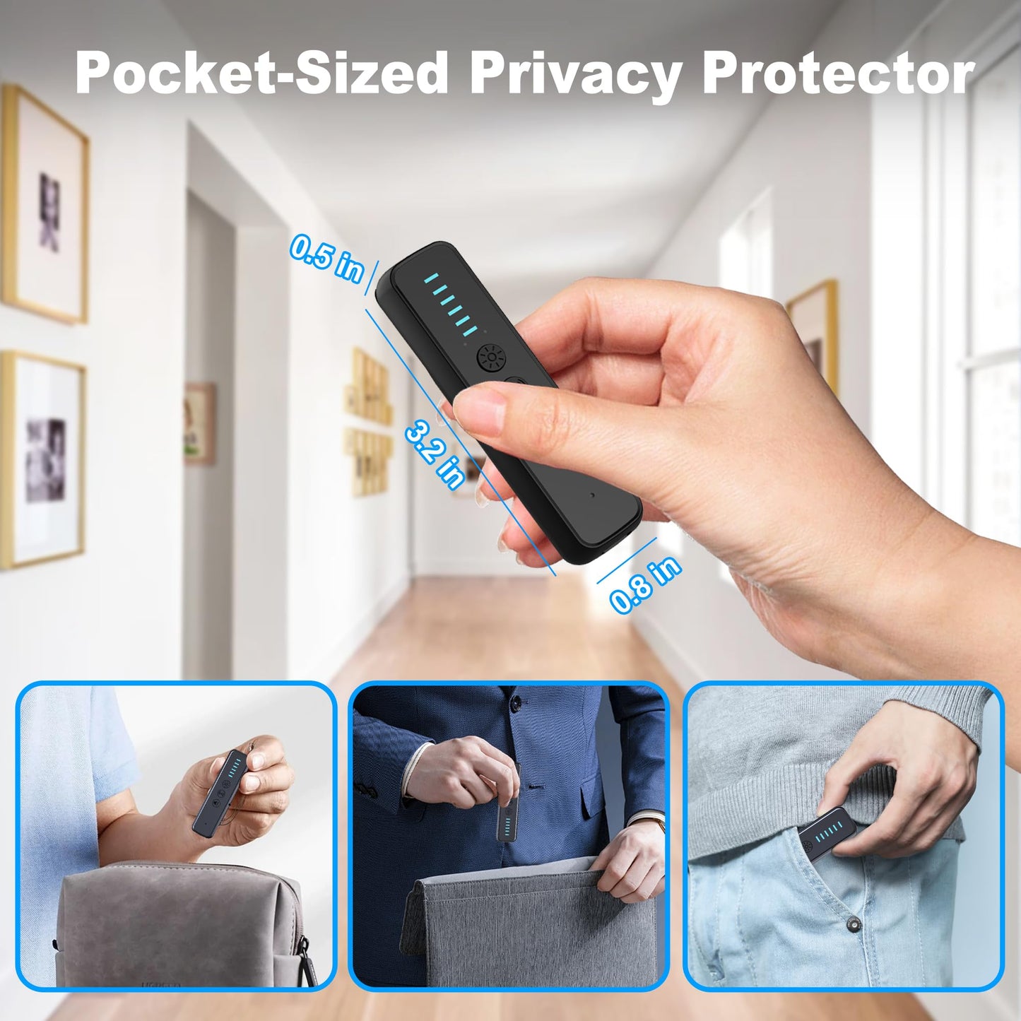 ZHENHAN Premium Hidden Camera & GPS Tracker Detector - RF Signal Spy Camera Finder with 25H Long Battery Life, Anti-Spy Surveillance, Compact