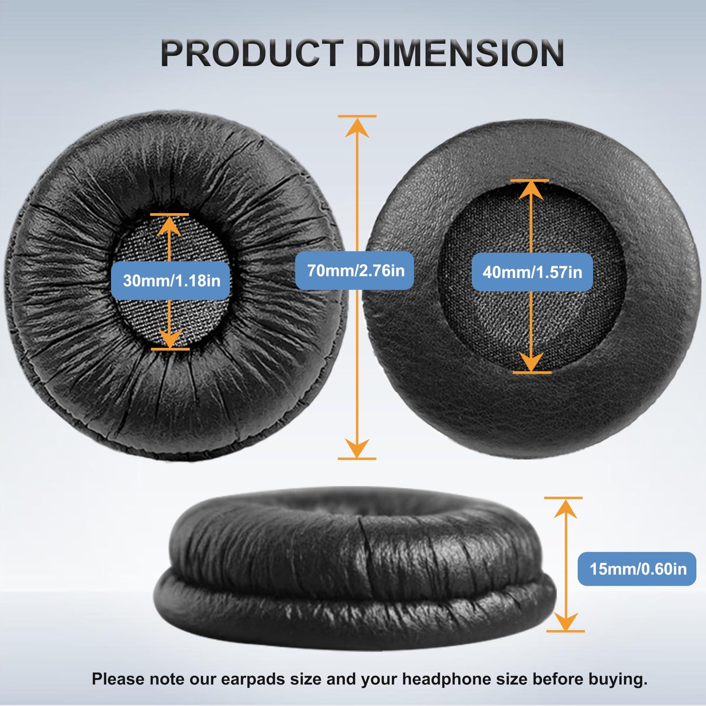 Replacement Ear Pads for Sony Headphones, Ear Cushions Compatible with Sony MDR- ZX100 ZX110 ZX110NC WH-CH500 CH520 CH510 V150 V250 V200 JBL Tune