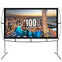 KHOMO Gear Portable Projector Screen - 100 Inch Projector Screen with Stand - Outdoor and Indoor Projector Screen for Movie Nights, Home Theatre,