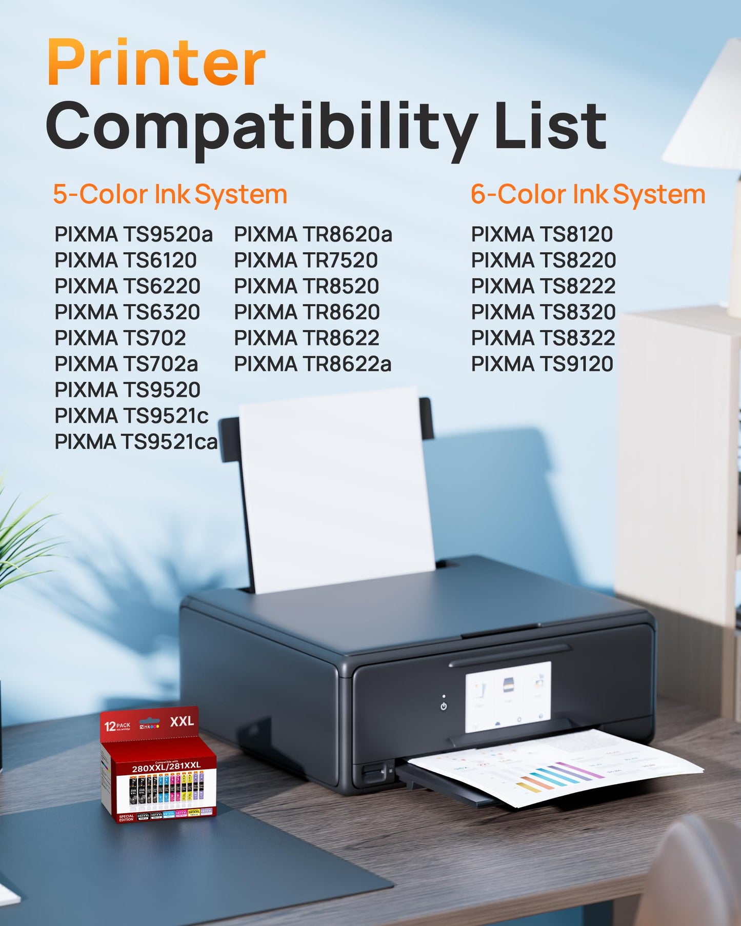 E-Z Ink Compatible for Canon PGI-280XXL CLI-281XXL 280 281 Ink Cartridges