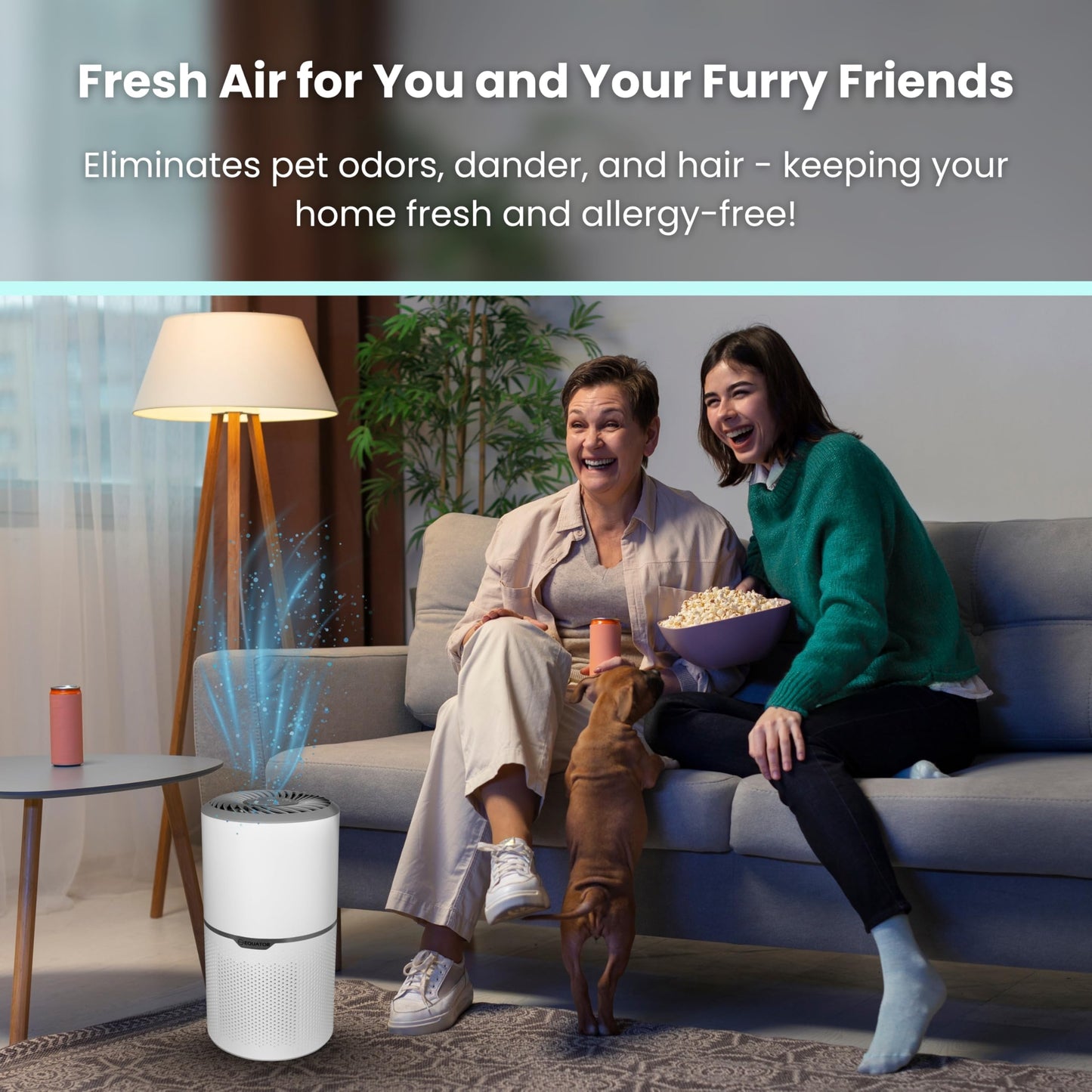 Equator Air Purifier for Pet Homes - Eliminates Pet Smells, Dander & Hair | Advanced HEPA + Carbon Filtration for Fresh, Odor-Free Living