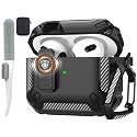 Maxjoy for AirPods 3rd Generation Case, AirPods 3 Case Cover with Lock AirPod3 Generation Protective Cases Gen 3 Shockproof Cover with Keychain