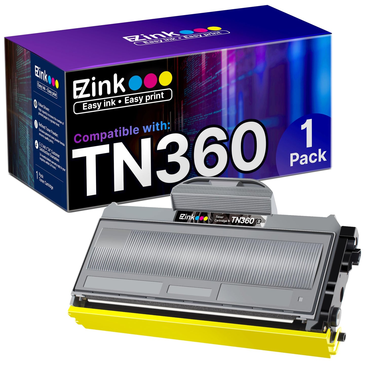 E-Z Ink Compatible Toner Cartridge Replacement for Brother TN330 TN360 TN-330 TN-360 High Yield Compatible with DCP-7040 DCP-7030 MFC-7840W HL-2140