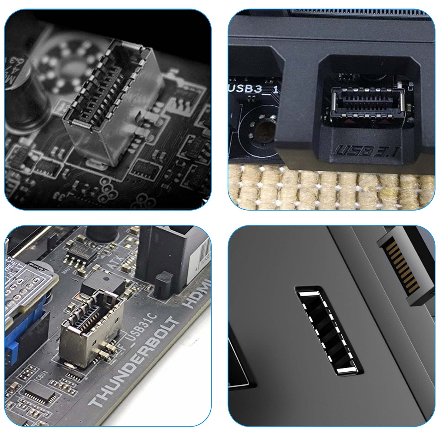 XMSJSIY USB 3.1 Type-E Male to USB 19/20 Pin Header Male Adapter Extension Cable for Motherboard for 30cm