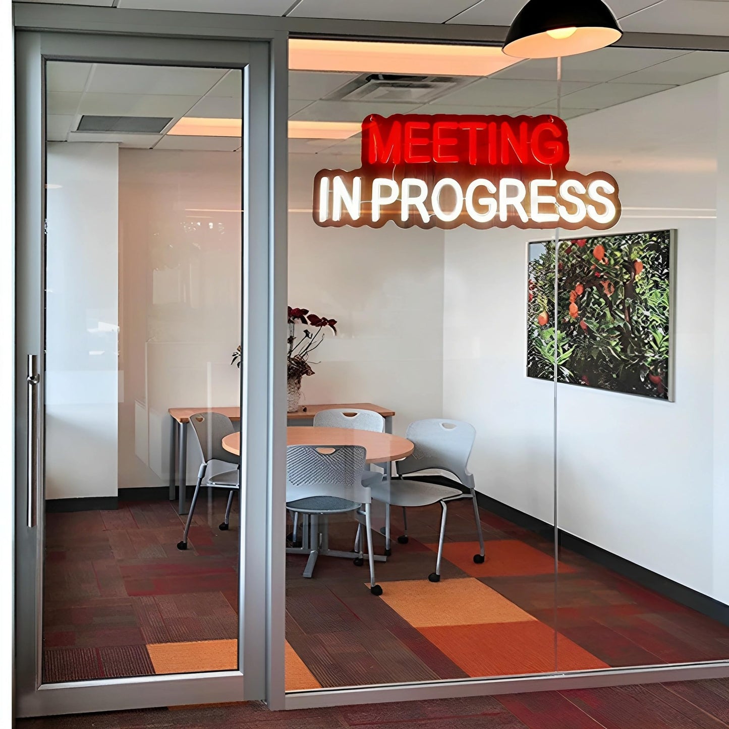Meeting in Progress Neon Sign,Do Not Disturb In Session Office Neon Light Sign for Game Room Hotel Office Business Meeting Decor