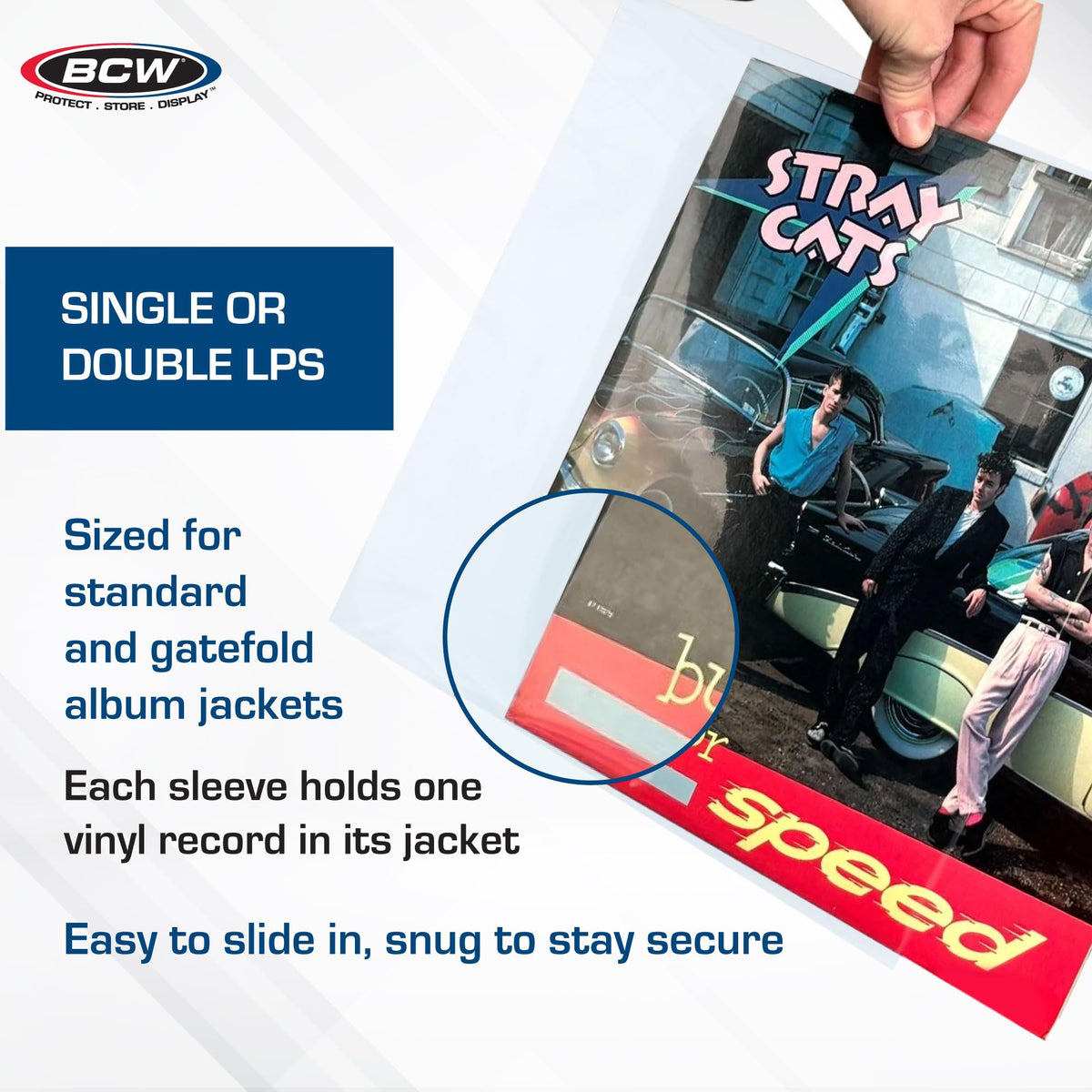 BCW 12-Inch Outer Sleeves - 50 Pack | Clear 2 Mil Polypropylene | Acid-Free Archival Quality for 33 1/3 RPM Album Covers | Ideal for Collectors