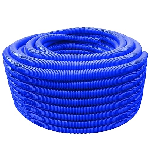 Flexible Polyethylene HDPE Non-Split Corrugated Wire Loom Tubing (Blue, 1-1/2" Dia. x 100 ft)