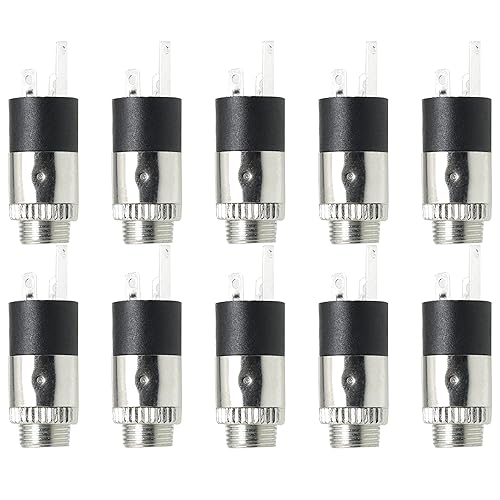 SJZBIN 10pcs 3.5mm Earphone Socket PJ-392 Silver Female Headphone Stereo Jack Panel Mount Connector