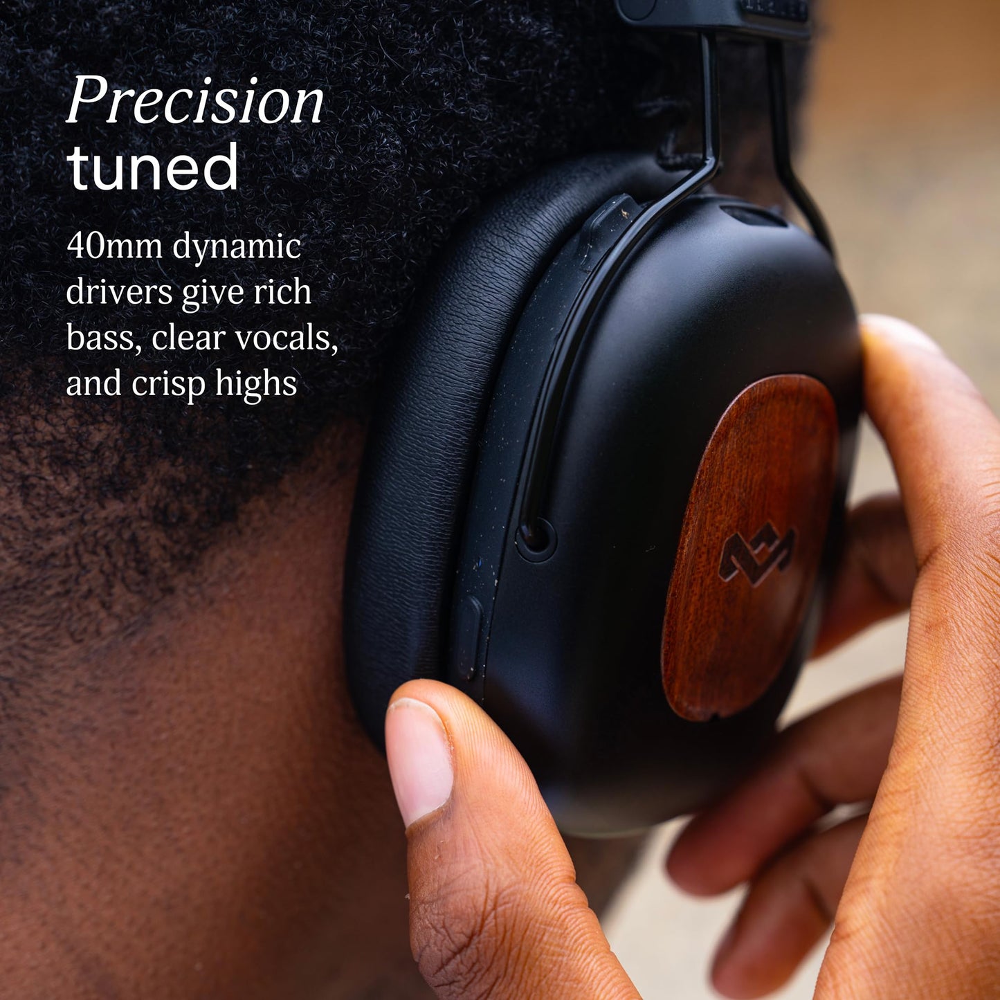 House of Marley Positive Vibration Rebel Wireless ANC Headphones - Over Ear Bluetooth Earphones with Adaptive Noise Cancelling, 130 H Playtime, IPX5…