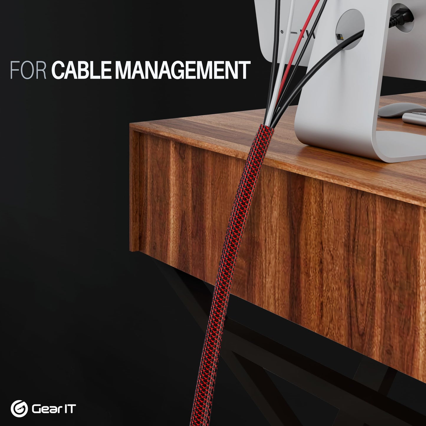 GEARit (25 Feet, 3/4 Inch) Split Sleeve Cord Covers Cable Protector Wire Loom Tubing Cable Management Sleeve for PC Computer - Chewing Cord Protectors