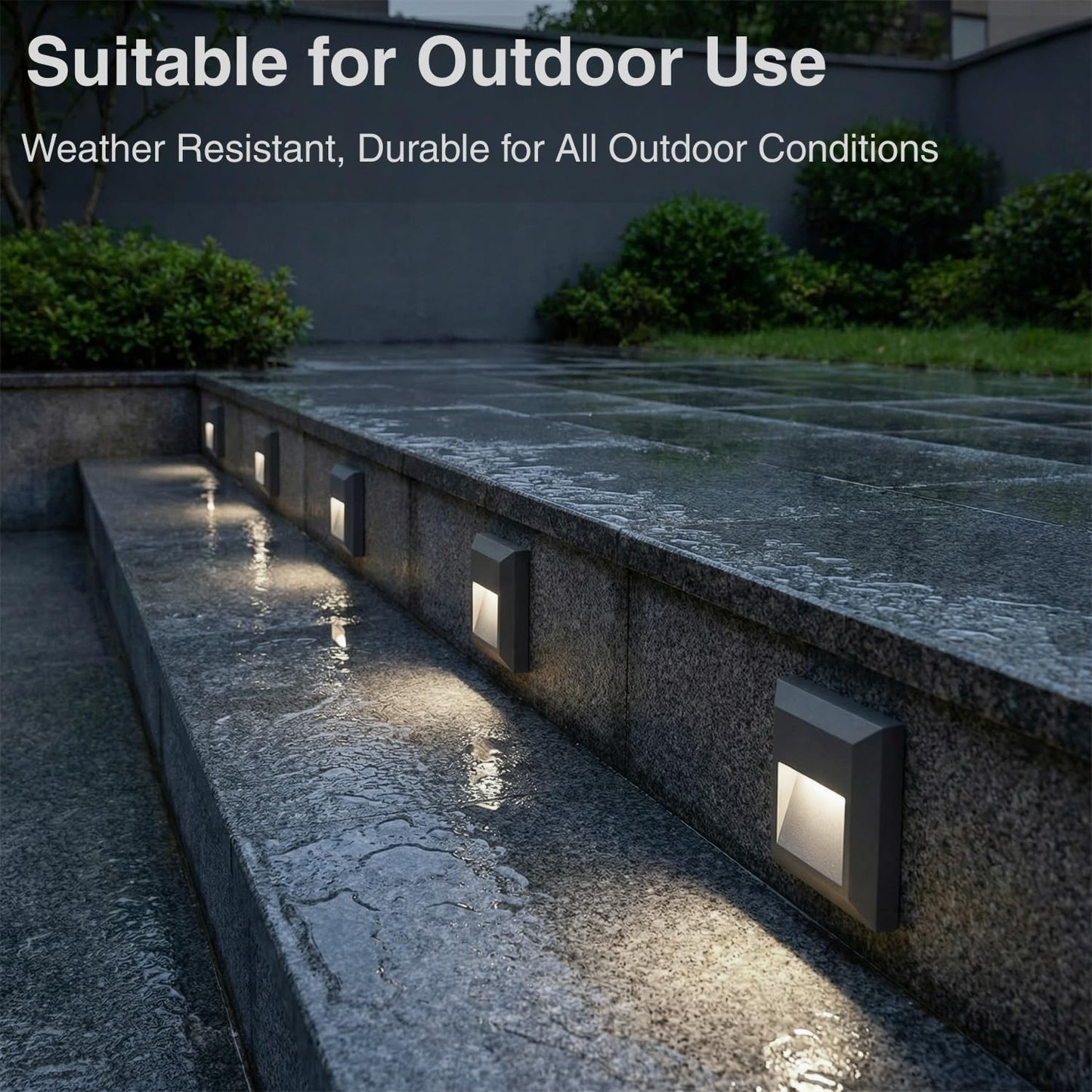 ZONK Outdoor Indoor Step Lights 110V-240V, Non-dimmable 4000K Stair Lights Outdoor Indoor, Waterproof IP65 Retaining Wall Lights for House, 1 Pack