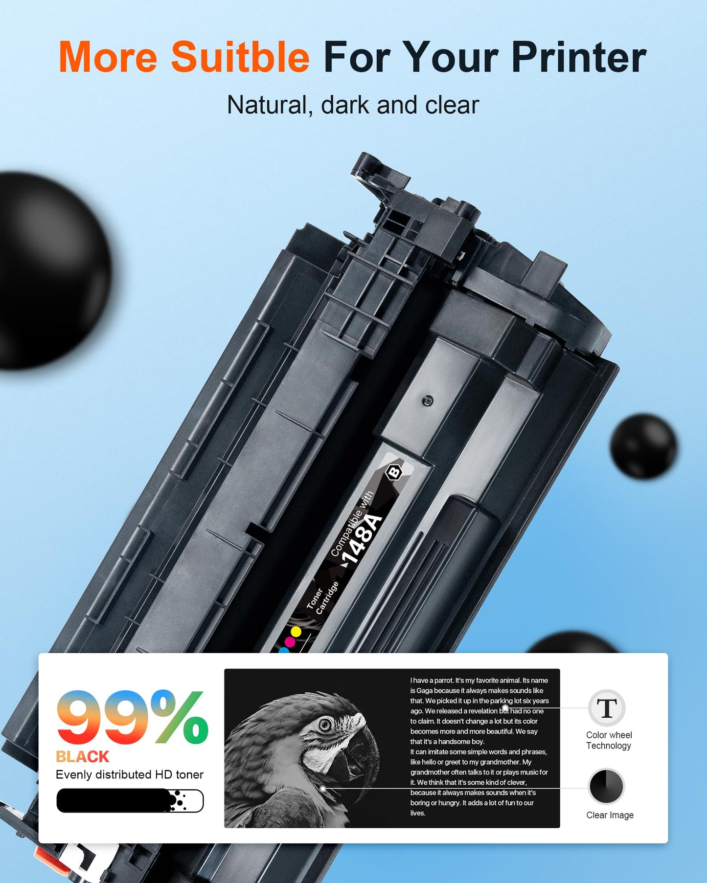 E-Z Ink Pro 148A Toner Cartridge 4001n 4101fdw Replacement for HP 148A Toner Cartridge W1480A 148X W1480X to Use with HP LaserJet Pro 4001n 4101fdw