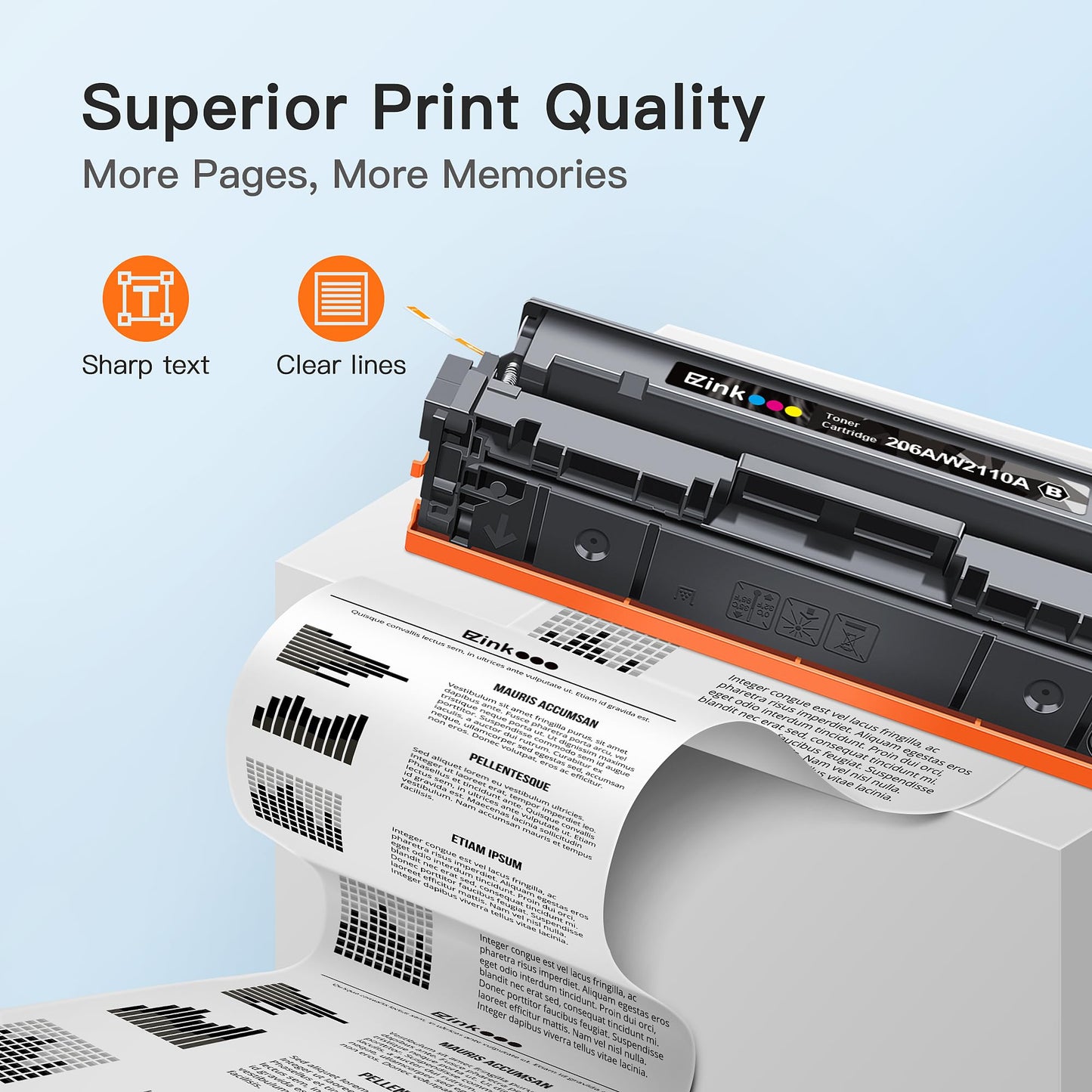 E-Z Ink 206A Toner Cartridges 4 Pack for HP M283fdw M283cdw M255dw