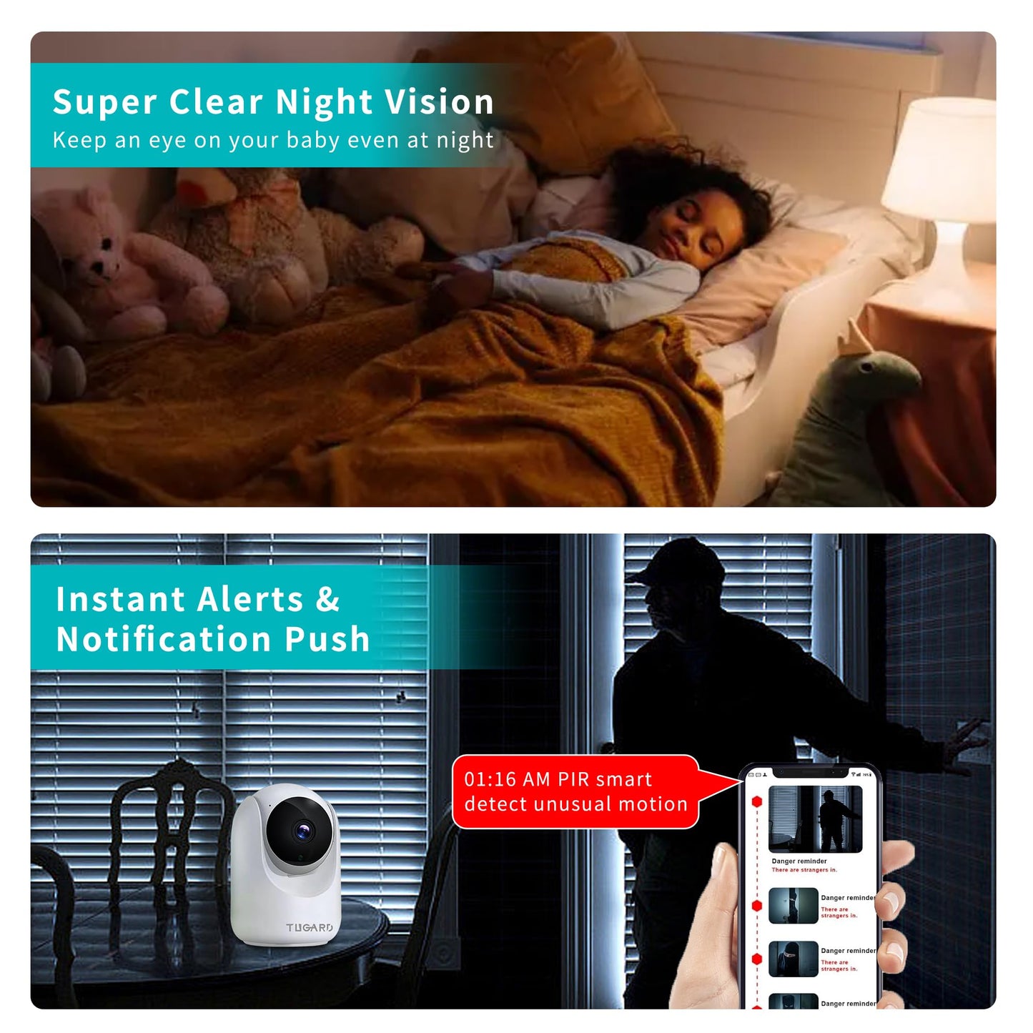 Indoor Security Camera,2.4G WiFi Cameras for Home Security,Pan Tilt 355°View 100°vertical,Motion Detection for Baby&Pet Monitor Dog Camera