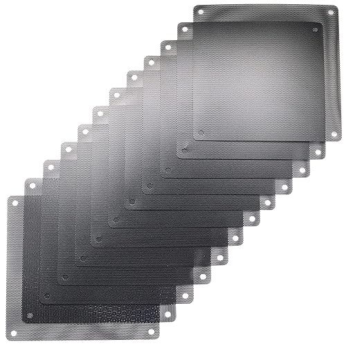ThreeBulls 12 Pcs 140mm PVC Black PC Cooler Fan Dust Filter Dustproof Case Cover Computer Mesh