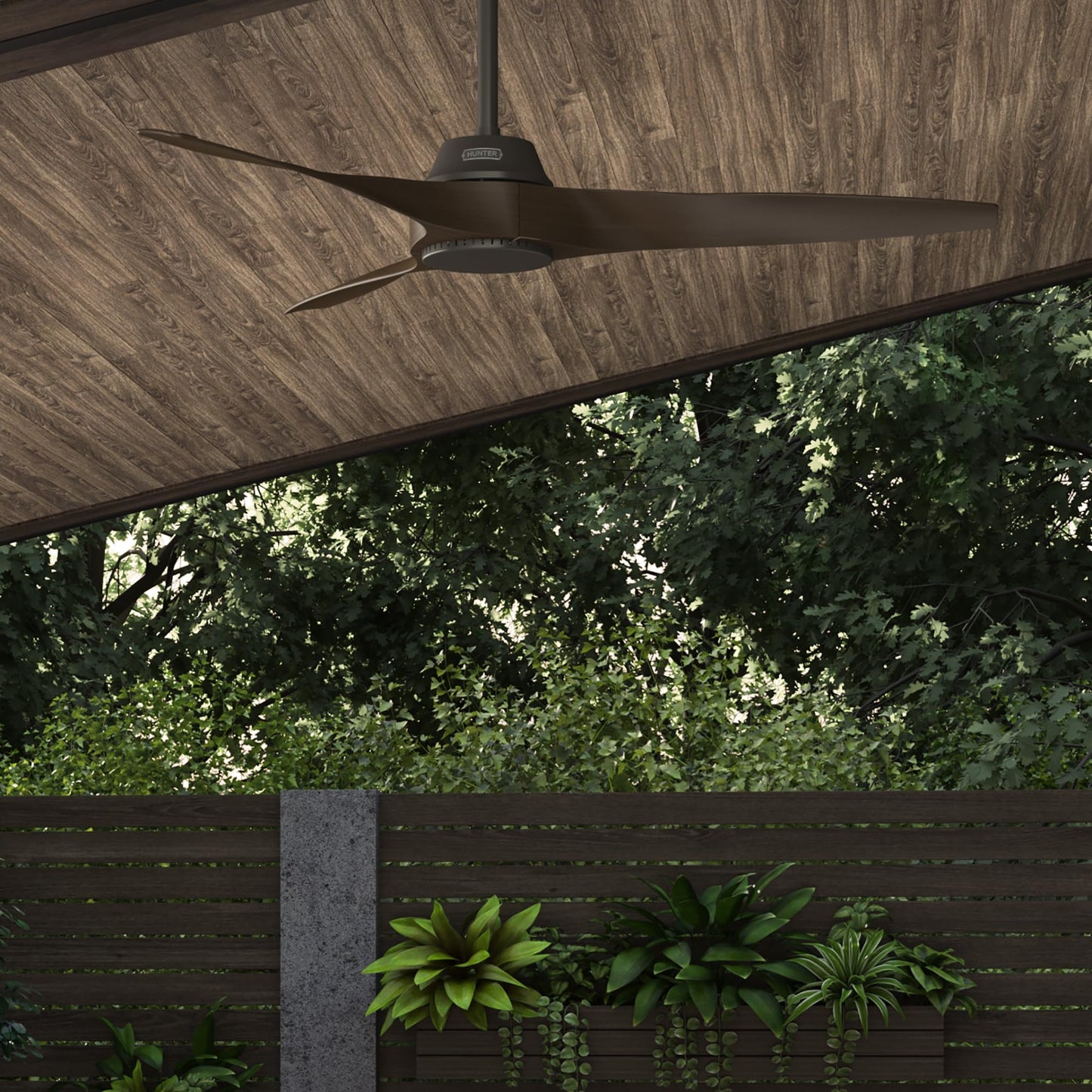 Hunter Fan 52 Inch Casual Premier Bronze Finish Indoor/Outdoor Ceiling Fan, Ceiling Fan with 3 Blades, Holiday Gift for Patio, Living Room, Bedroom