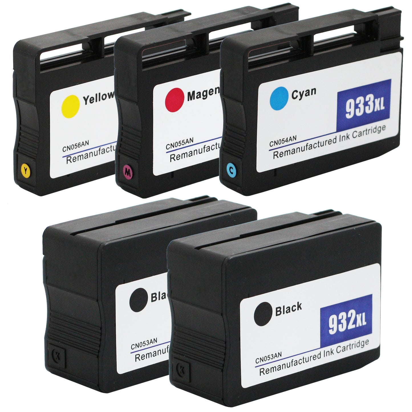 ValueToner Remanufactured Ink Cartridge Replacement for HP 932XL 933XL 932 933 N9H56FN CN057AN (2 Black 1 Cyan 1 Magenta 1 Yellow) for HP Officejet