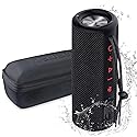 XENEO X21 Portable Outdoor Wireless Bluetooth Speaker Waterproof with FM Radio, Micro SD Card Slot, AUX for Shower - Hard Travel Case Included