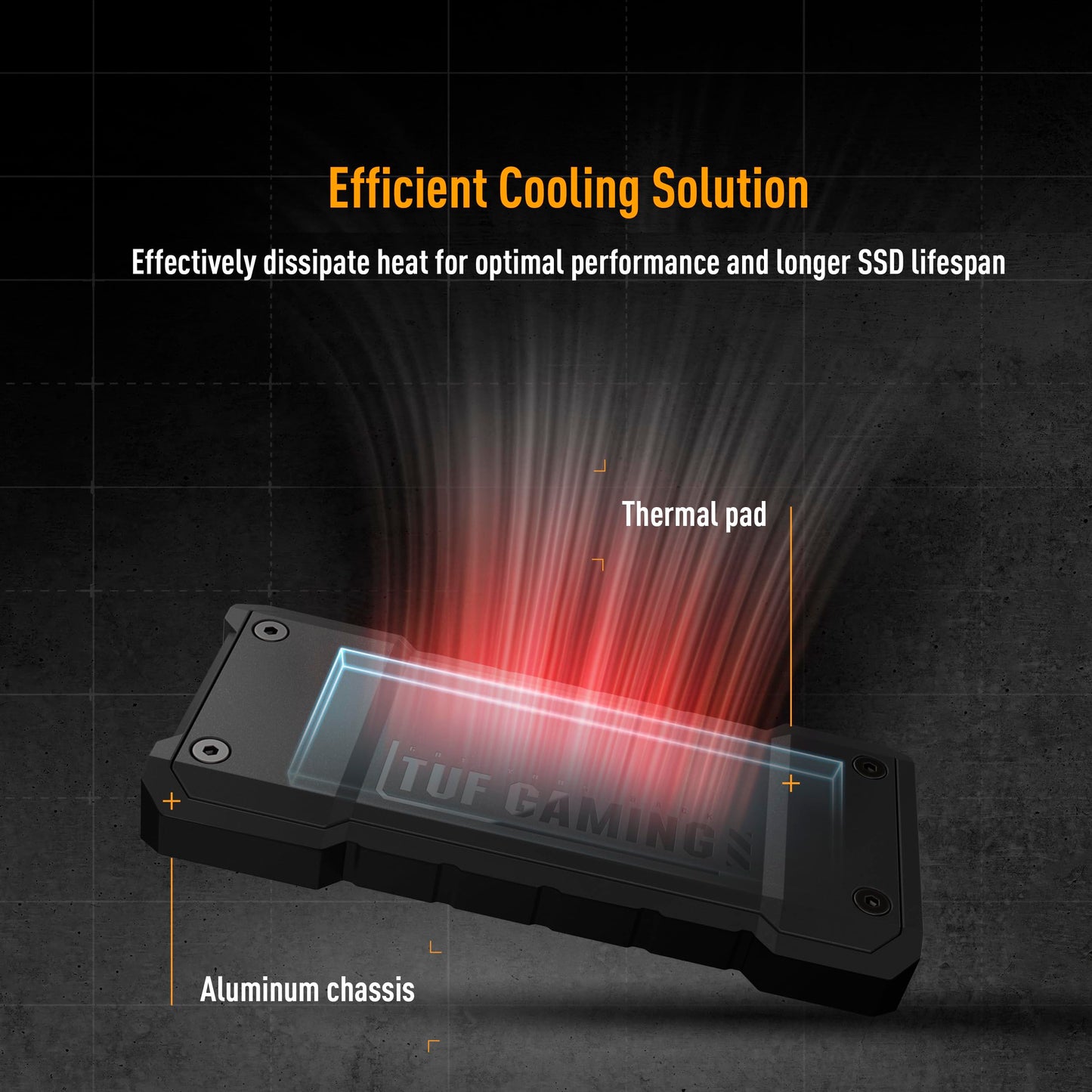 ASUS TUF Gaming A2- USB-C 3.2 Gen 2x2 Portable SSD Enclosure, Dual M.2 NVMe PCIe and SATA, MIL-STD-810H Drop Resistance, IP68 Water and dust