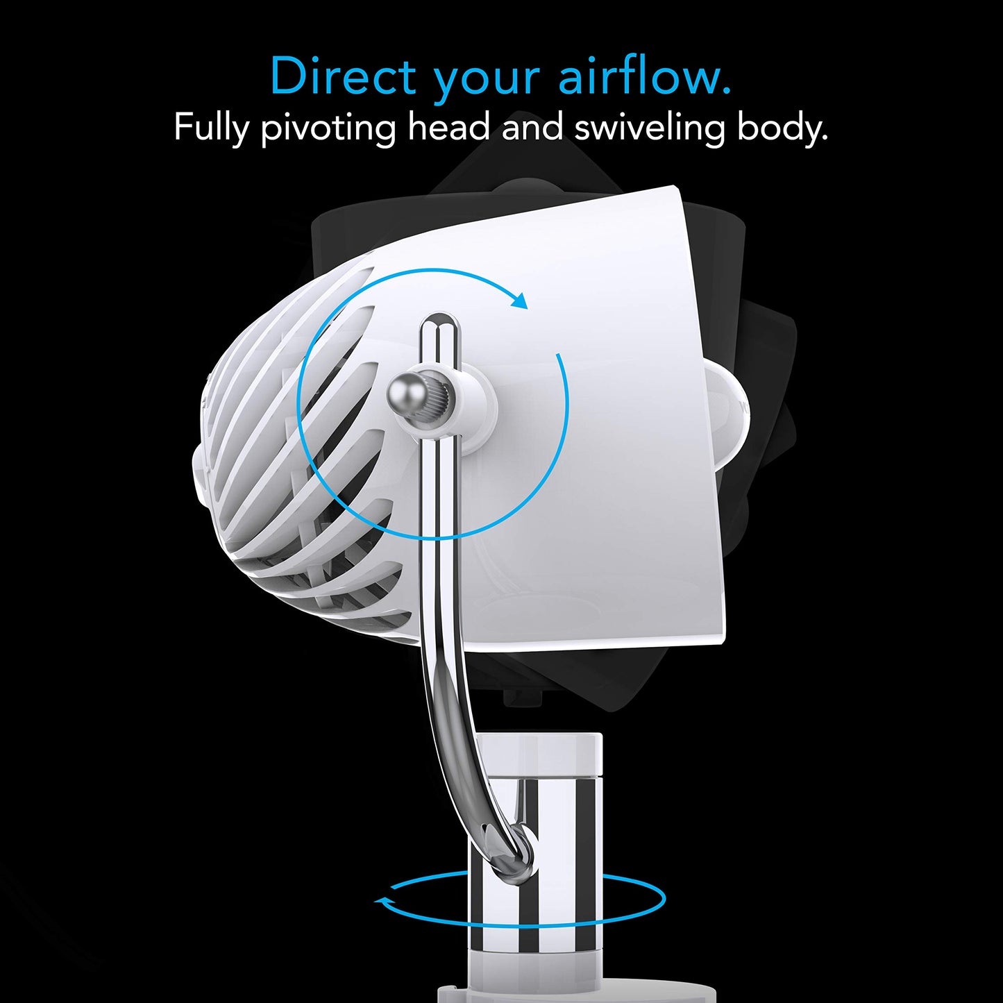 Vornado Pivot Clip Personal Air Circulator, 3-Speed, Portable Desk Fan with Multi-Surface Clip, 360-Degree Adjustable Axis, 9 in Tall, 4 in Diameter