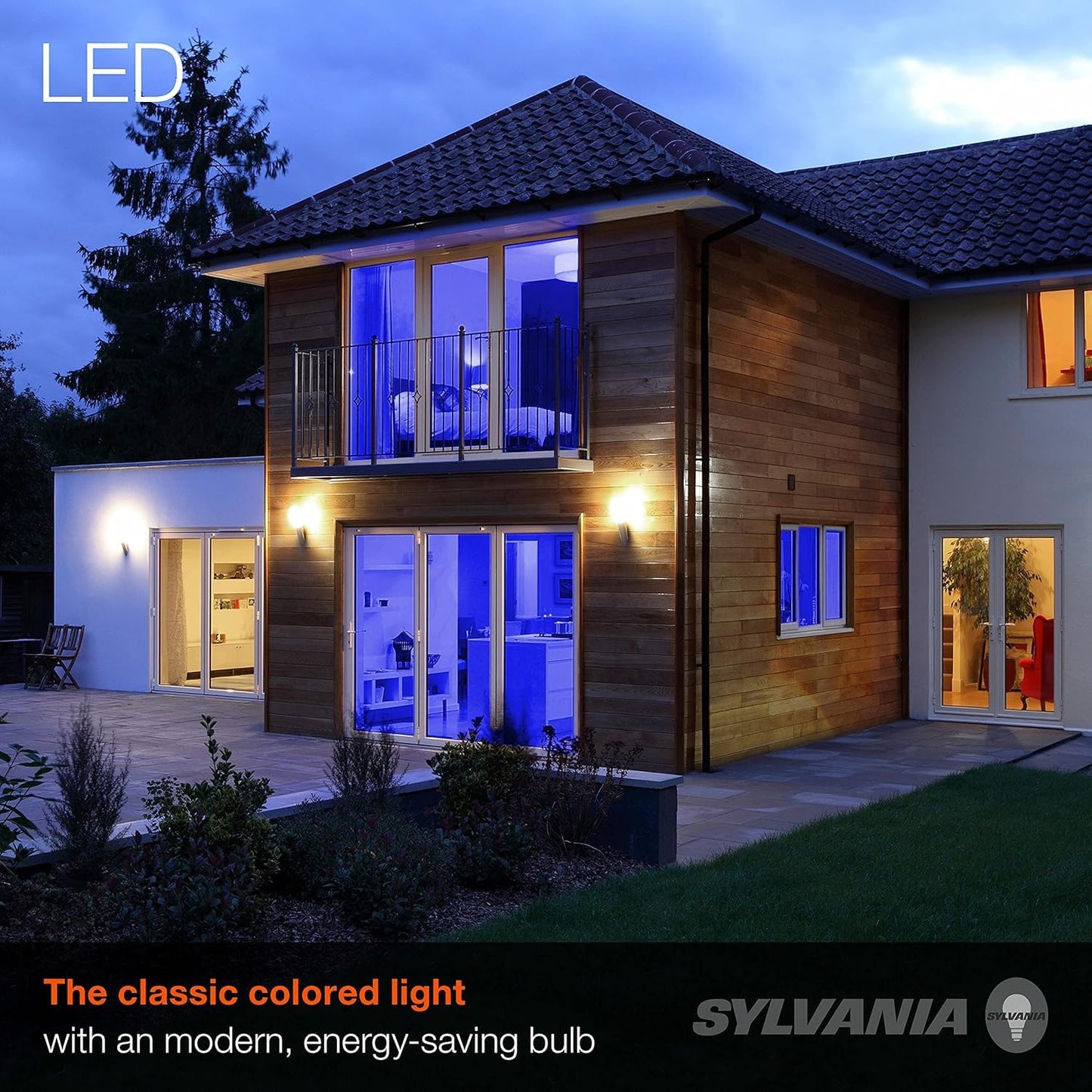 LEDVANCE Sylvania LED Blue Glass Filament A19 Light Bulb, Efficient 4.5W, 40W Equivalent, Dimmable, E26 Medium Base - 1 Pack (40304)