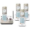 AT&T 4-Handset DECT 6.0 Expandable Cordless Home Phone with Large Display, Big Buttons, Answering Machine, Smart Call Blocker, Bluetooth Connect