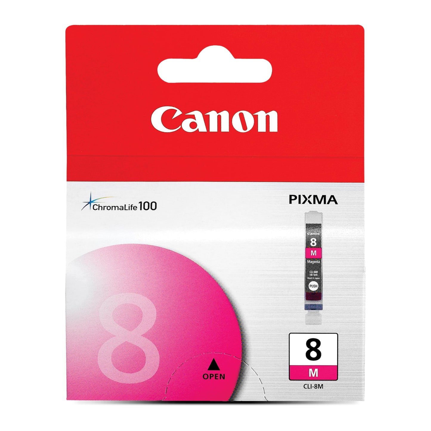 Canon CLI-8 Genuine Magenta Ink Tank, Compatible with iP3500, iP3300, MP970, MP960, MP950, MP800R, MP830, MR810, MP800, MP500, MX850, MX700, MP610