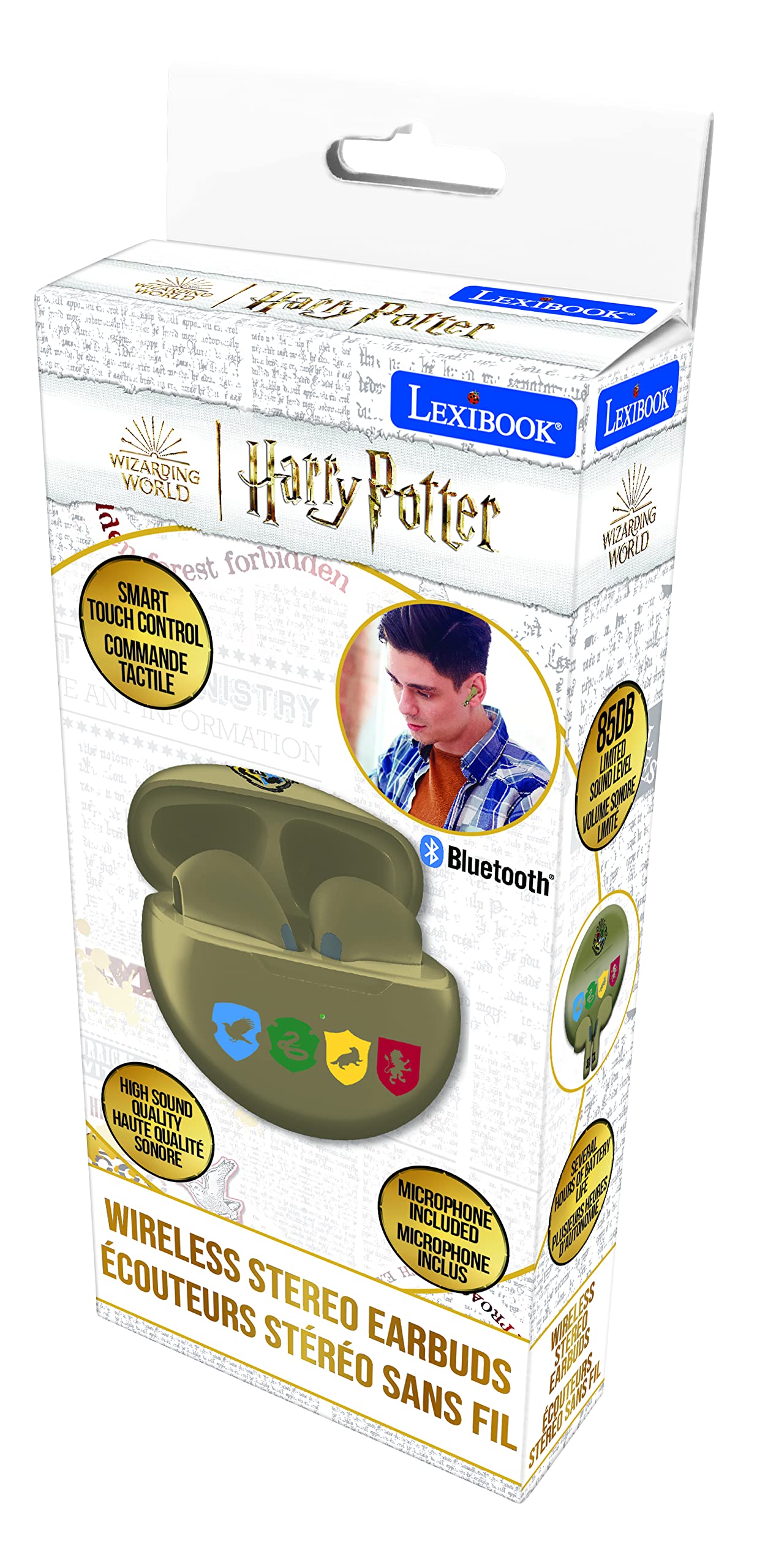LEXiBOOK, Warner Harry Potter, Wireless Earbuds, Bluetooth with Integrated Microphone and Control Buttons, Long Life Rechargeable Battery, Gold…
