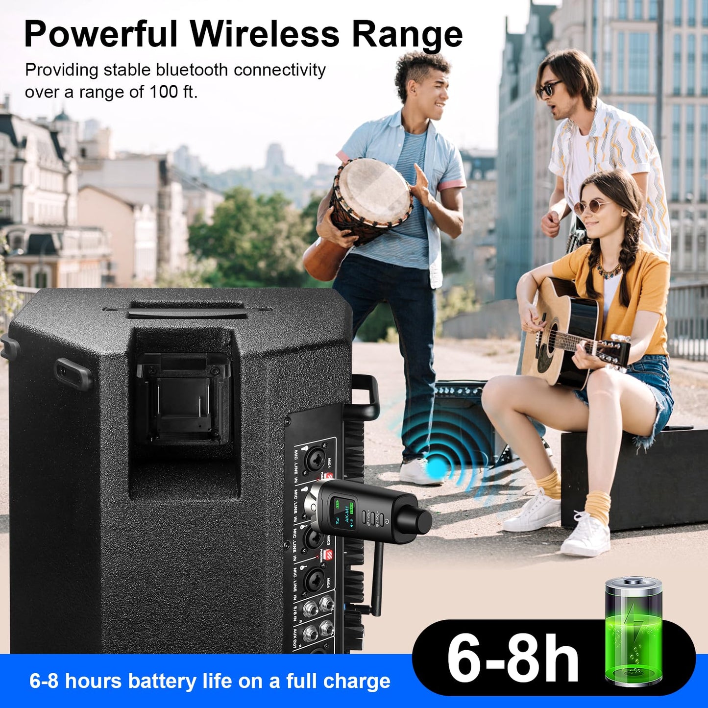 Aokeo AK-M1 XLR Bluetooth Receiver-High-Fidelity Wireless Audio Adapter,100ft Stable Connection,Stereo for Speakers,Mixers,DJ