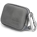 FiTSTILL Grey PU Mini Carrying Case for Go Pro Hero 13/12/11/10/9/8/7/(2018)/6/5 Black,Hard Shell Travel Storage Case for DJI Osmo