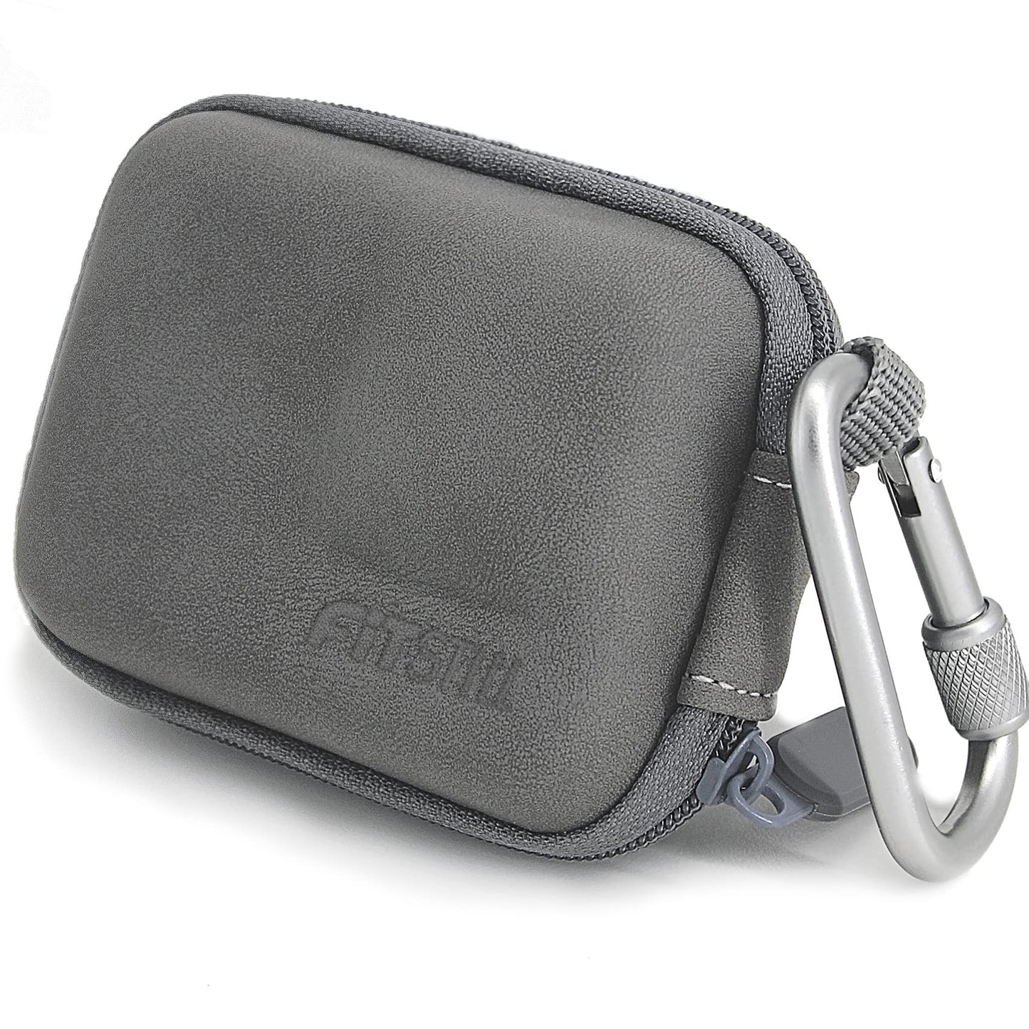 FiTSTILL Grey PU Mini Carrying Case for Go Pro Hero 13/12/11/10/9/8/7/(2018)/6/5 Black,Hard Shell Travel Storage Case for DJI Osmo
