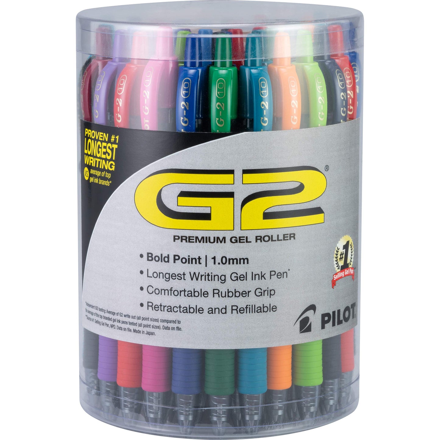 Pilot G2 Premium Gel Ink Pens, Bold Point, Assorted Colors, 36 Count Tub (4650)