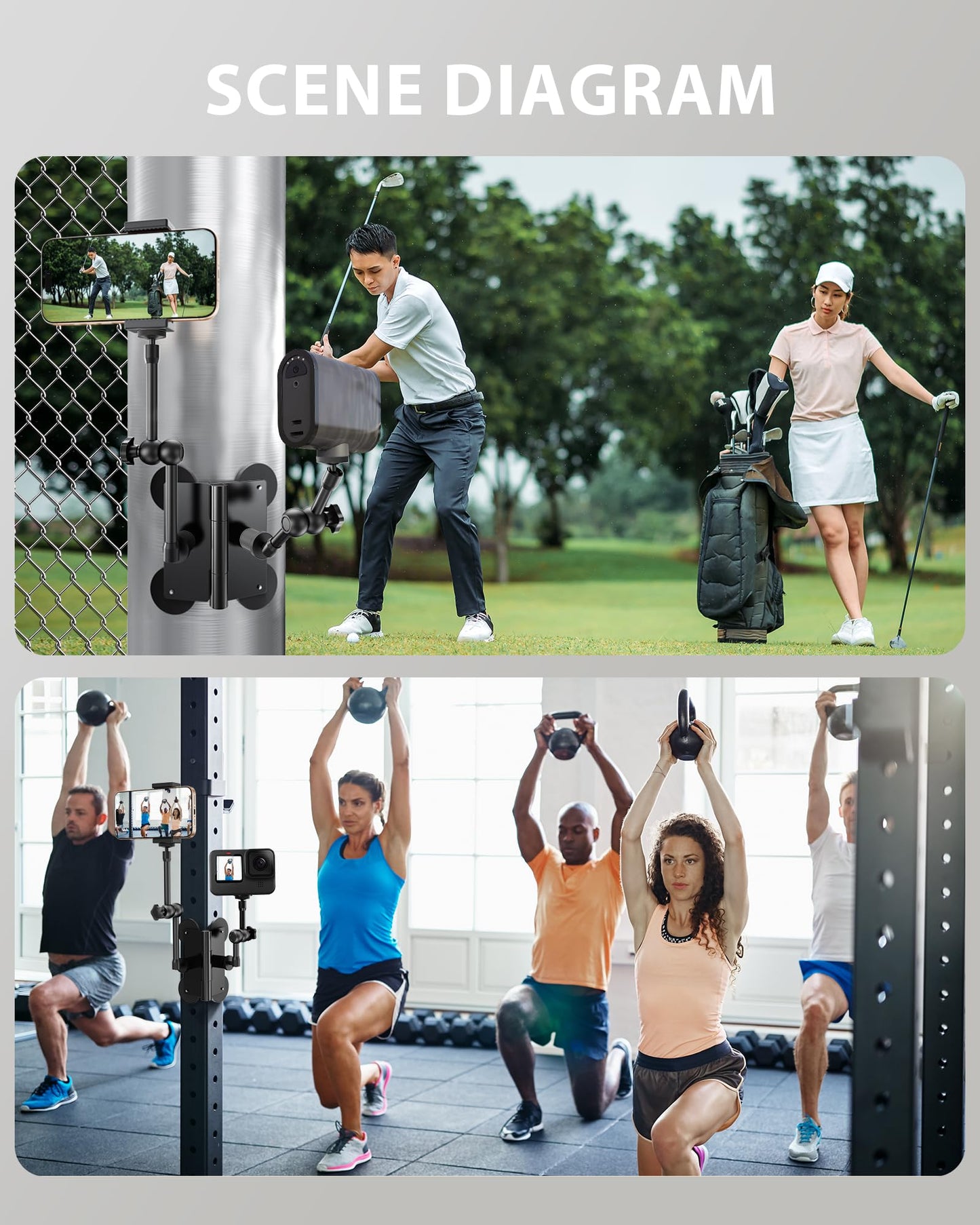 RTKJEQQ Magnetic Phone Mount Compatible with DJI Osmo Pocket 3, Mevo Start, GoPro, iPhone, and Action Cameras for Recording Baseball, Softball