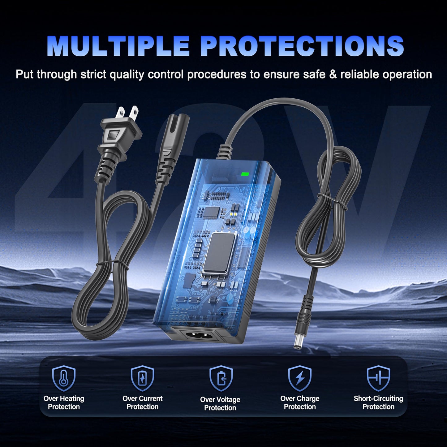 42V 2A Charger Compatible with Hiboy S2 Pro, S2, KS4, KS4 Pro, NEX, NEX3, NEX5 Electric Scooter Compatible with Hiboy Scooter Electric Power Supply