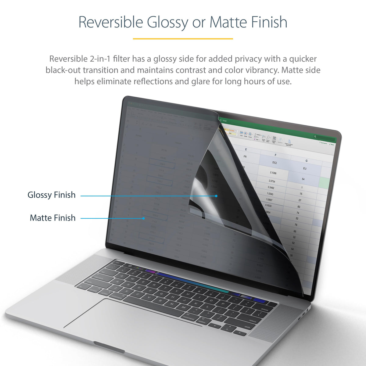 StarTech 13.3in MacBook Pro M1 M2 Privacy Screen, Flip-Over, Laptop
