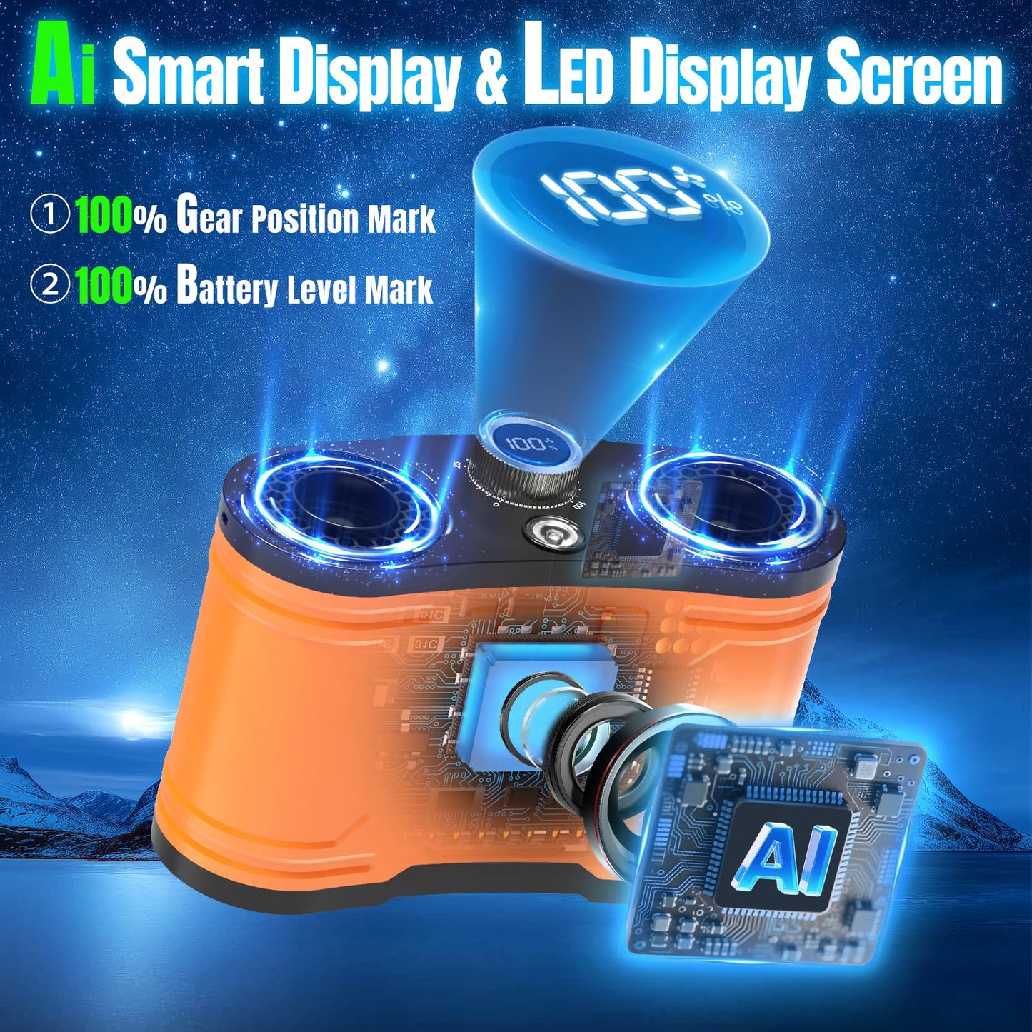 2026 25000MAh AI Portable Waist Fan, 100 Speeds 34000RPM Strong Airflow, Belt Fan with up to 145H of Working Time, Flashlight,Rechargeable Wearable