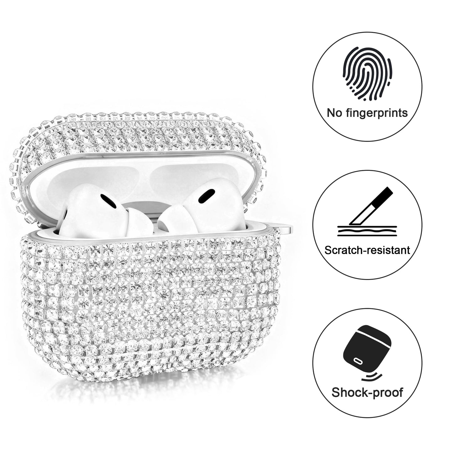 Bling Case Compatible with AirPods Pro 3rd Generation (2025), Sparkling Diamond Case for AirPods Pro 3 Case Bling Rhinestones Case for Women