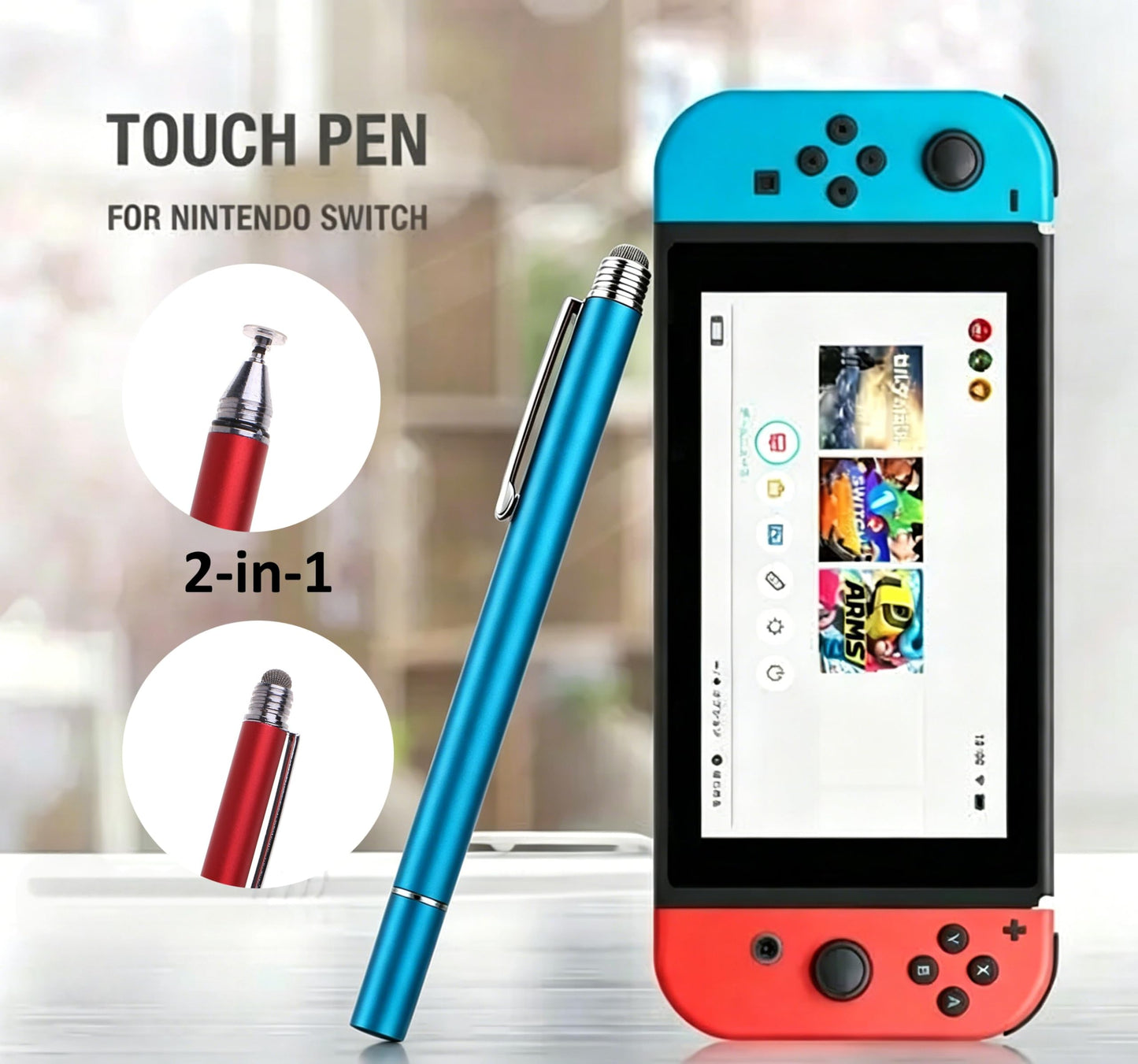 2-in-1 Stylus Pen for Nintendo Switch/Switch Lite/OLED, Capacitive Stylus for Nintendo Switch 2 Pen, Switch Super Precise Stylus Pen with Lanyard